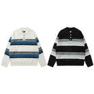 Men's Contrast Color Turn-down Collar Sweater