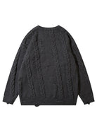 Men's Vintage Loose Knit Pullover Sweater With Twist Pattern