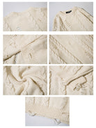 Men's Vintage Loose Knit Pullover Sweater With Twist Pattern