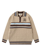 Men's Casual Colorblock Striped Sweater