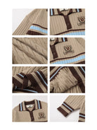 Men's Casual Colorblock Striped Sweater