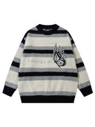 Men's Casual Colorblock Butterfly Striped Sweater