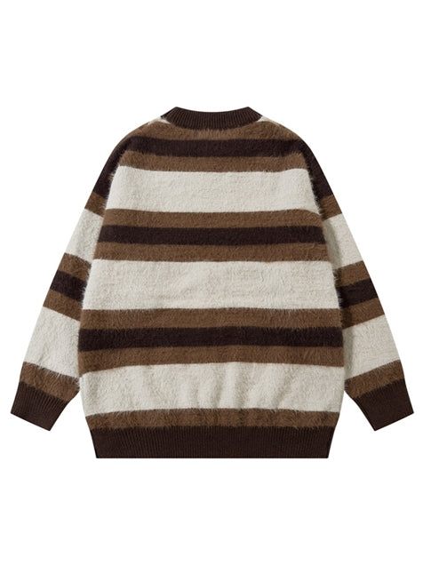 Men's Casual Colorblock Butterfly Striped Sweater