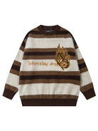 Men's Casual Colorblock Butterfly Striped Sweater