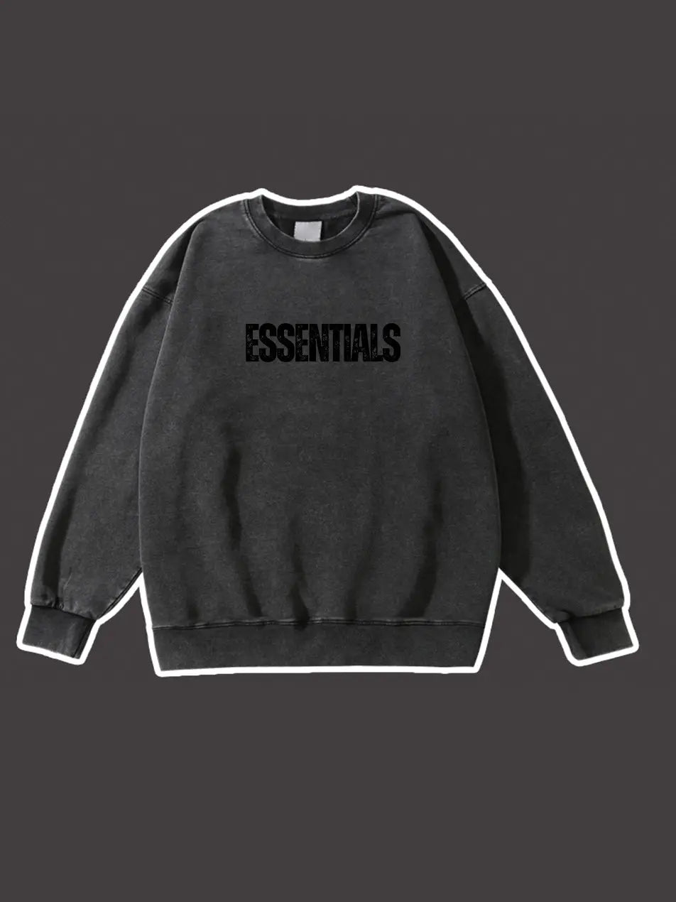 Essentials Hoodie Wash Old Vintage Essentials Sweatshirt 420g