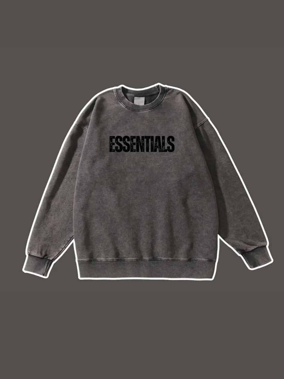 Essentials Hoodie Wash Old Vintage Essentials Sweatshirt 420g