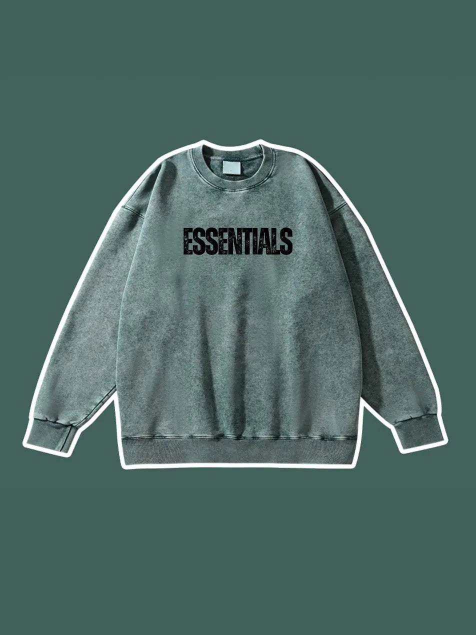 Essentials Hoodie Wash Old Vintage Essentials Sweatshirt 420g