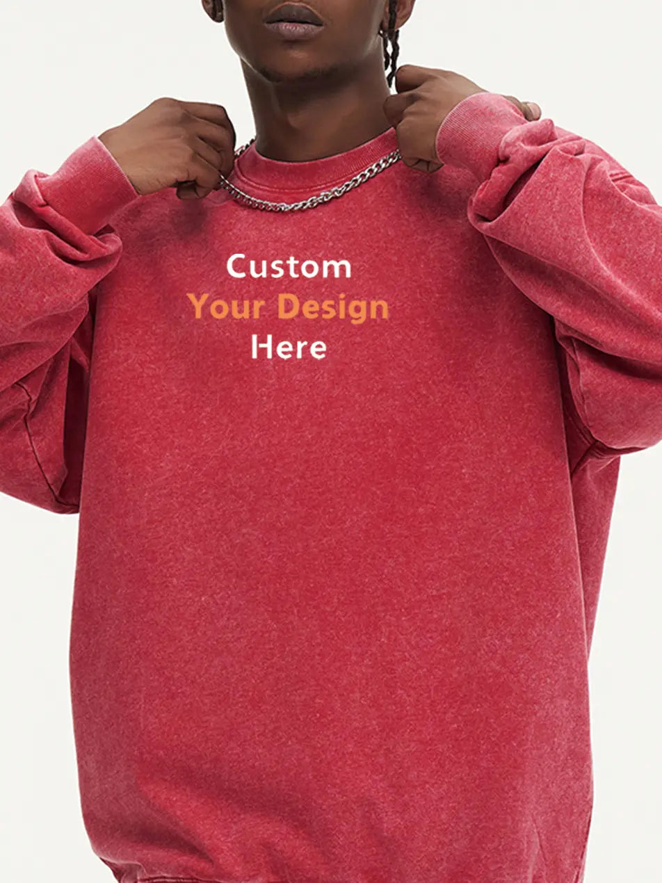 450g Custom Wash Color Basic Cotton Sweatshirt