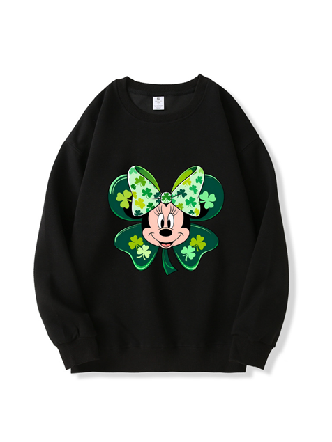 320g Minnie Printed Cotton Sweatshirt for St. Patrick's Day Emma Bridess