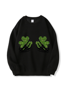 320g Shamrock Printed Cotton Sweatshirt for St. Patrick's Day Emma Bridess