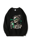 320g Lady Skull Printed Cotton Sweatshirt for St. Patrick's Day Emma Bridess