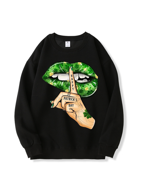 320g Hush Printed Cotton Sweatshirt for St. Patrick's Day Emma Bridess