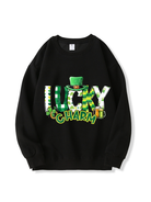 320g Lucky Charm Printed Cotton Sweatshirt for St. Patrick's Day Emma Bridess