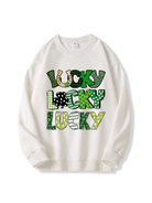 320g  Shamrock Dotted Lucky Cotton Sweatshirt for St. Patrick's Day Emma Bridess