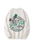 320g Beer Skull Printed Cotton Sweatshirt for St. Patrick's Day Emma Bridess