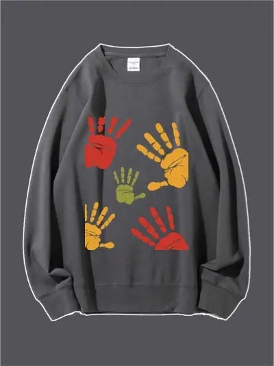 Colorful Hand Graphic Custom Sweatshirt