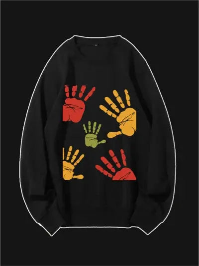 Colorful Hand Graphic Custom Sweatshirt