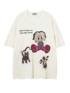 Street Life Men Cartoon Letter Graphic Tee - Emma Bridess