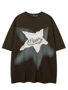 Men's Star Washed Vintage Letter Graphic Tee - Emma Bridess