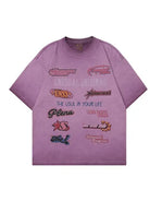 Women's Washed Vintage Letter Graphic Tee - Emma Bridess