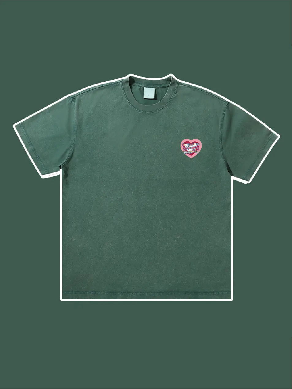 Heart Pattern Washed Vintage Cotton T-Shirt - Emma Bridess