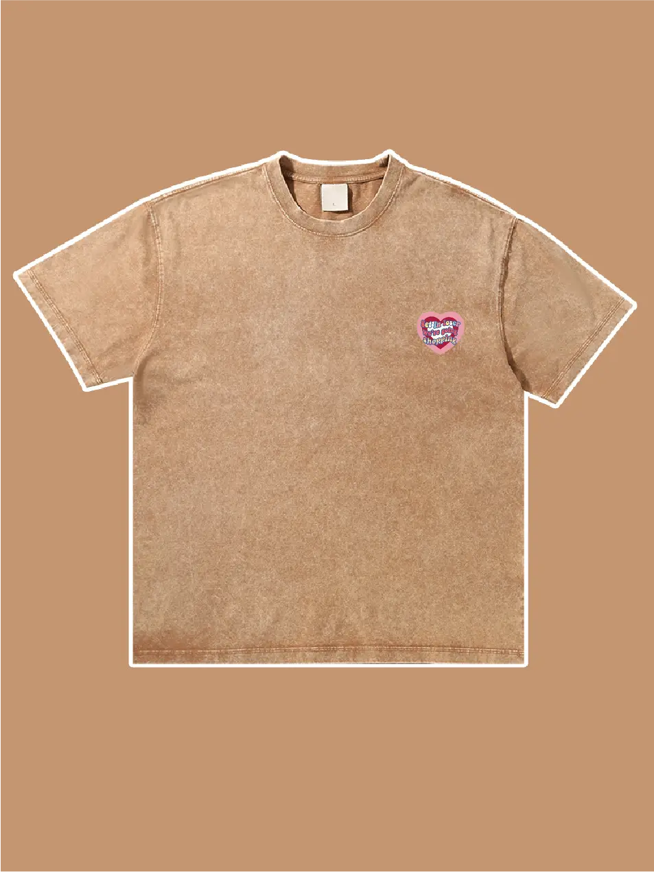 Heart Pattern Washed Vintage Cotton T-Shirt - Emma Bridess