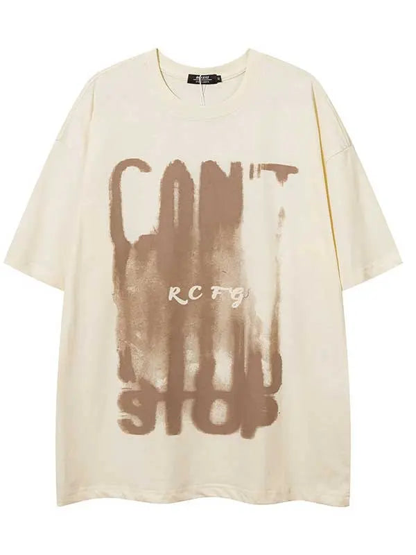 Y2K Washed Vintage Letter Graphic T-shirt - Emma Bridess