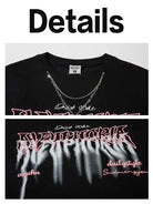 Y2K Letter Graphic Tee With Necklace - Emma Bridess