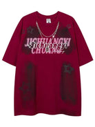 Y2K Letter Star Tee With Necklace