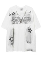 Y2K Letter Star Tee With Necklace