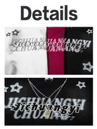 Y2K Letter Star Tee With Necklace