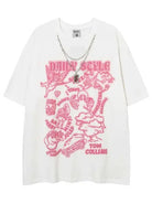 Y2K Angel Graphic Tees With Necklace