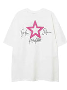 Y2K Star Graphic Tees With Necklace