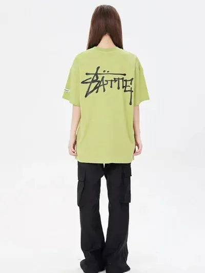 Gothic Letter Printed T-Shirt