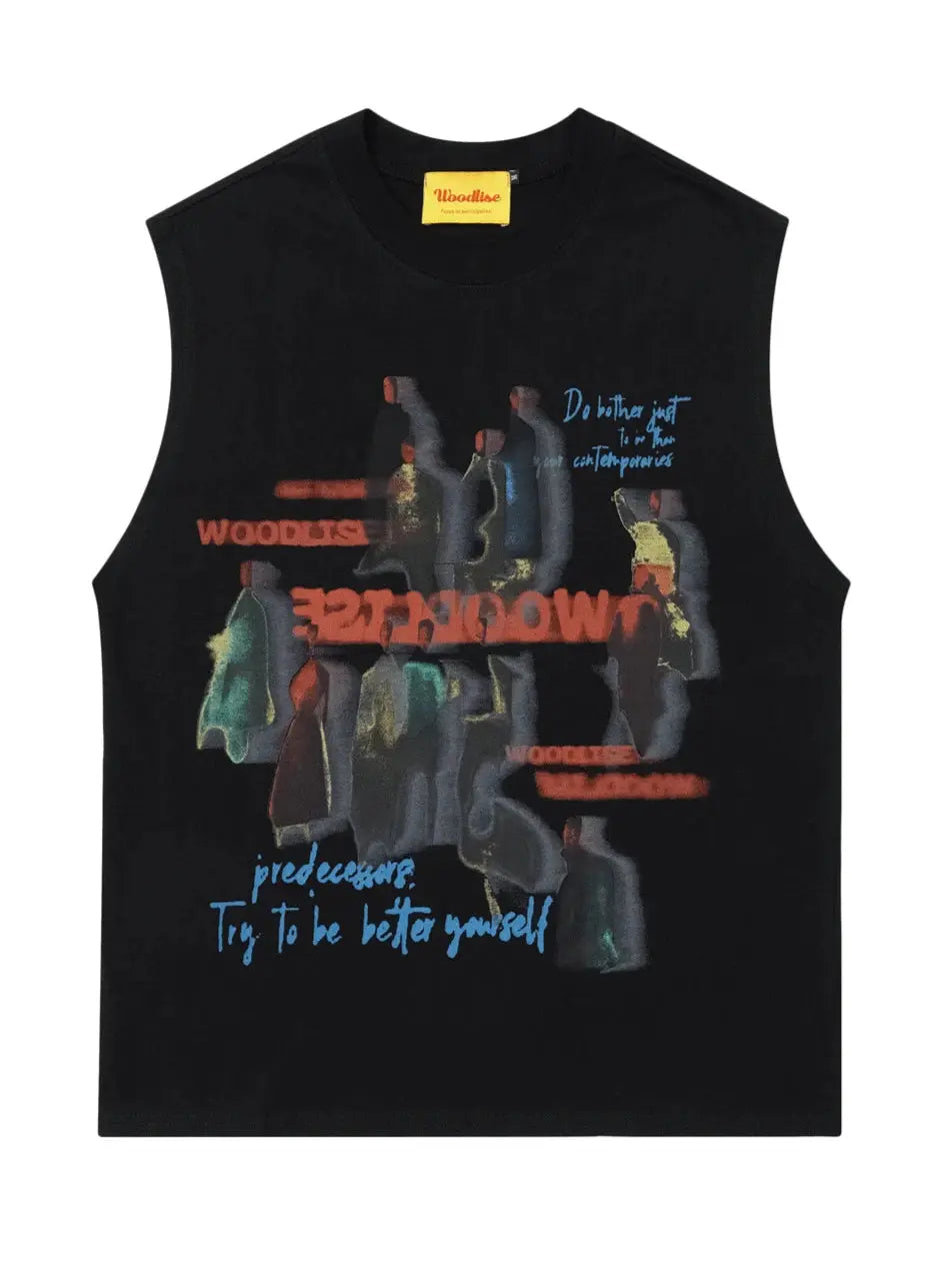 Men's Pattern Printed Sleeveless Tee