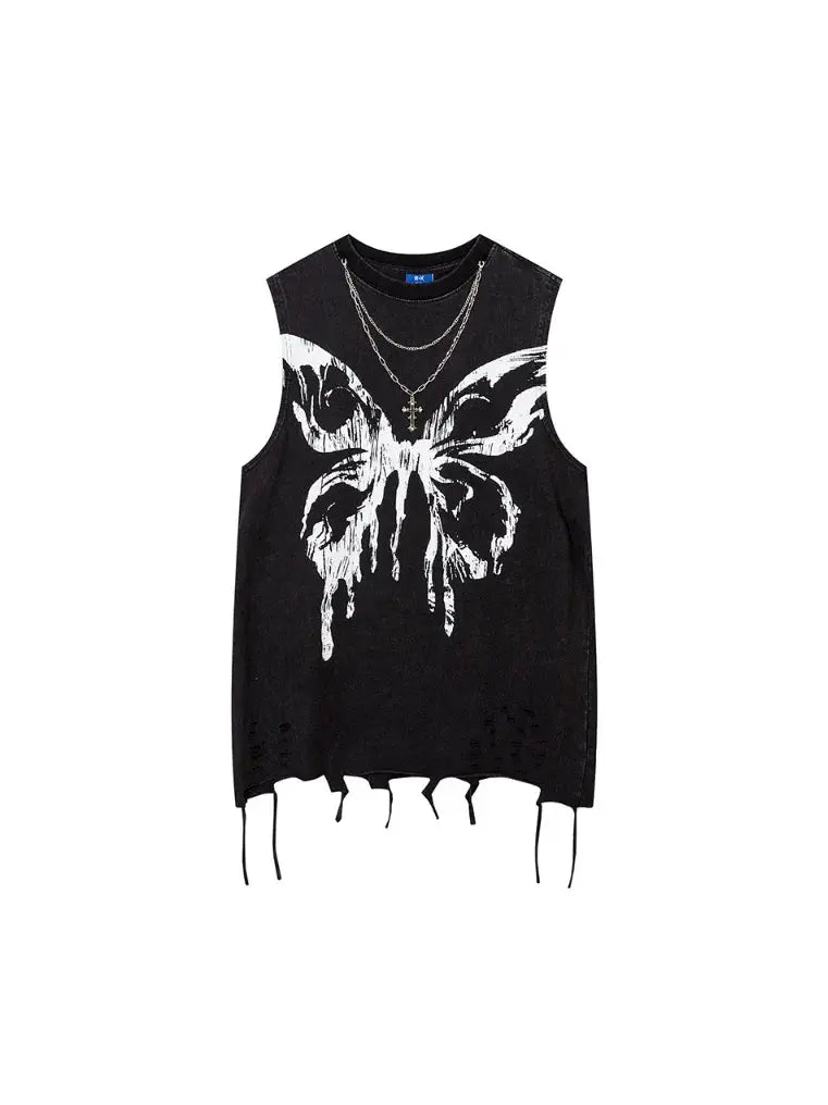 Graffiti Alphabet Butterfly Print Vest