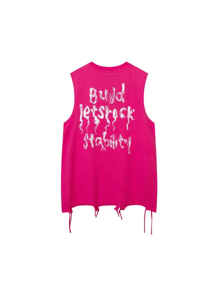 Graffiti Alphabet Butterfly Print Vest