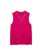 Sleeveless T-shirt with Cross Necklace