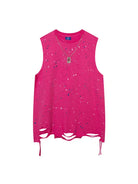 Sequin Ripped Vest Tees