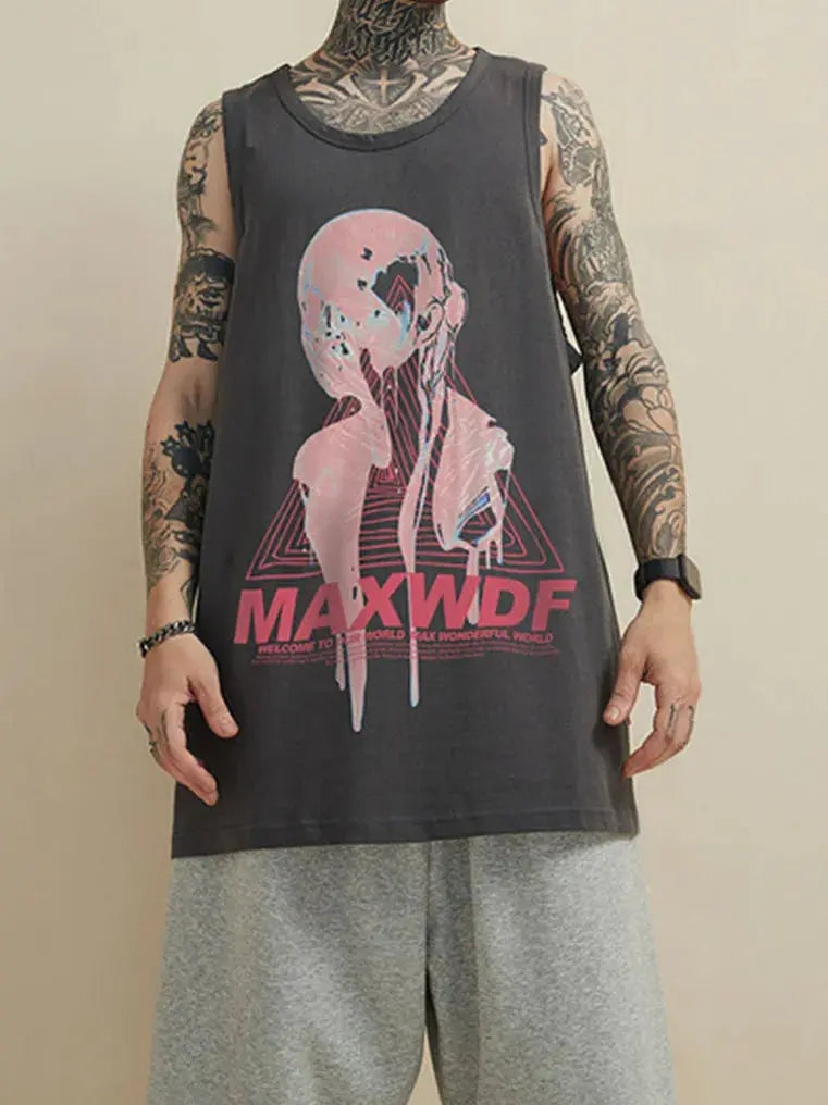 Hip Hop Vintage Sleeveless Shirt