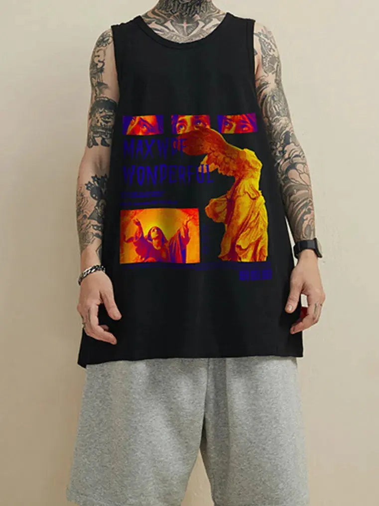 Hip Hop Vintage Vest Sleeveless Shirt