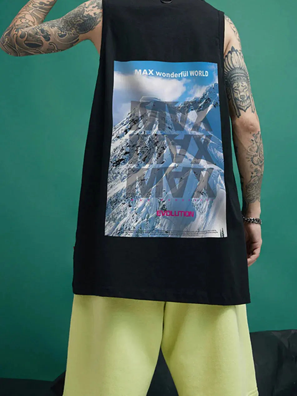 Hip Hop Cotton Printed Vest Sleeveless T-shirt