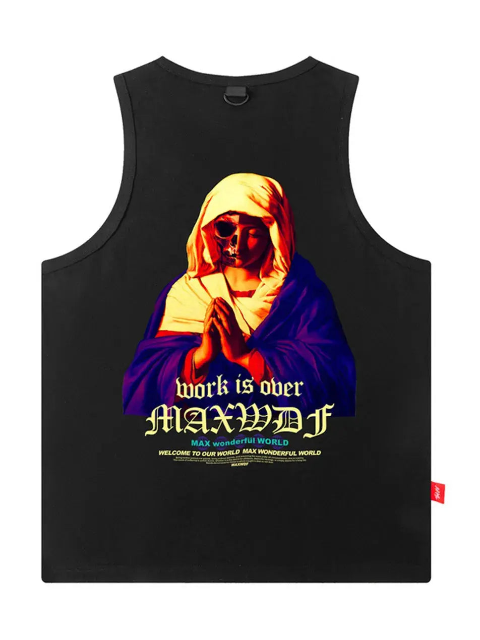 Hip Hop Cotton Printed Vest Sleeveless T-shirt