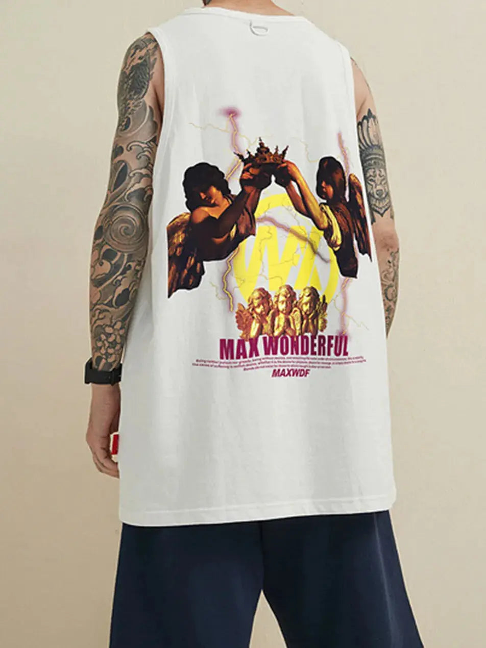 Hip Hop Cotton Printed Vest Sleeveless T-shirt