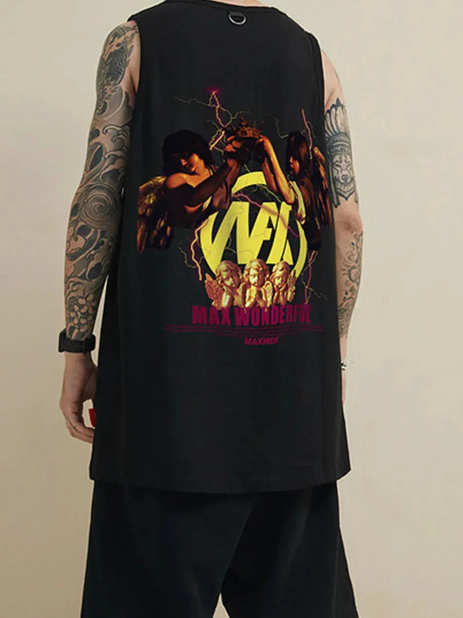 Hip Hop Cotton Printed Vest Sleeveless T-shirt