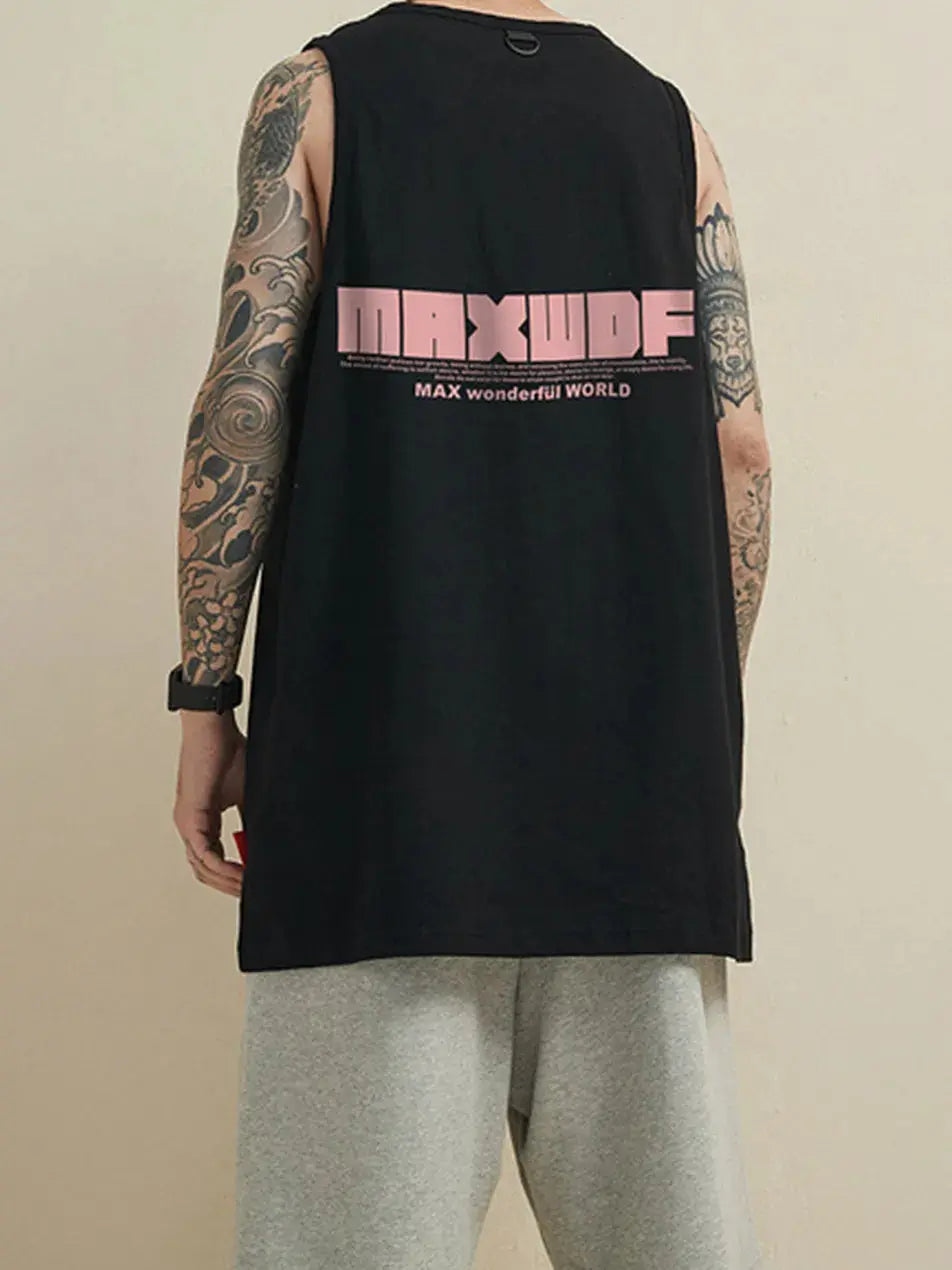 Hip Hop Cotton Printed Vest Sleeveless T-shirt