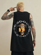 Hip Hop Cotton Skeleton Printed Sleeveless T-shirt