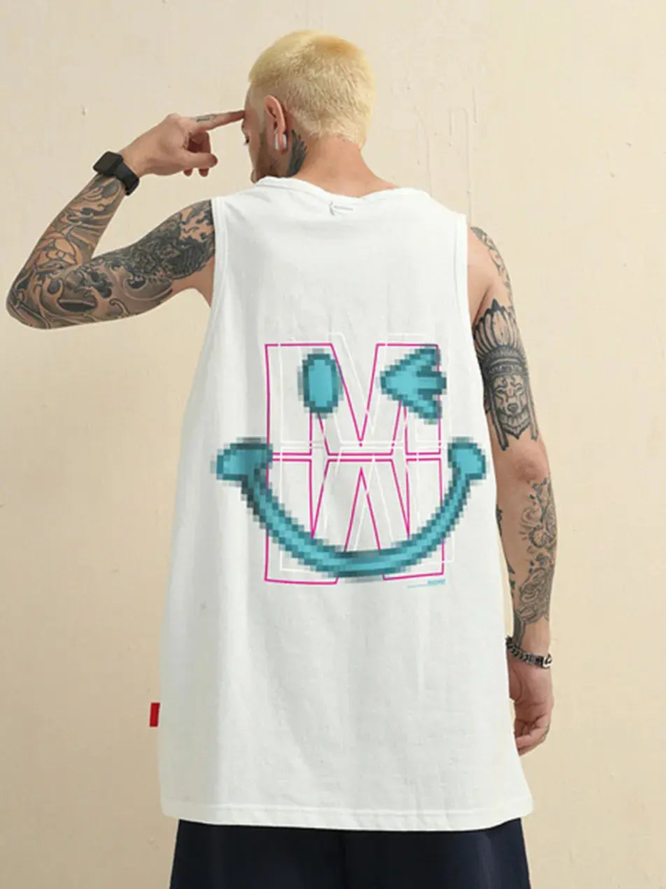 Cotton Smile Printed Vest Sleeveless T-shirt