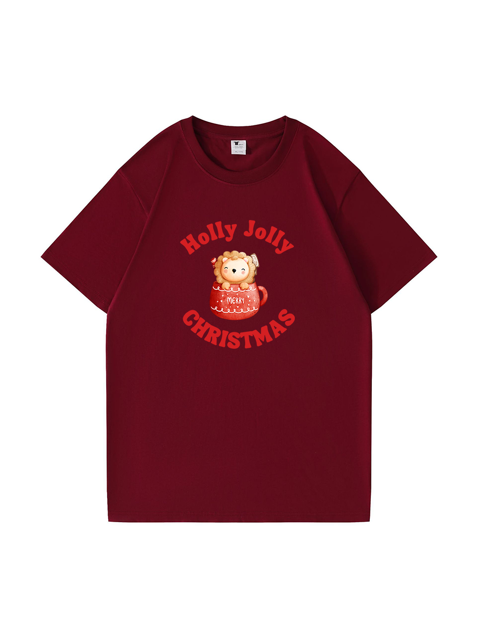 Holly Jolly Christmas Printed Cotton T-shirt