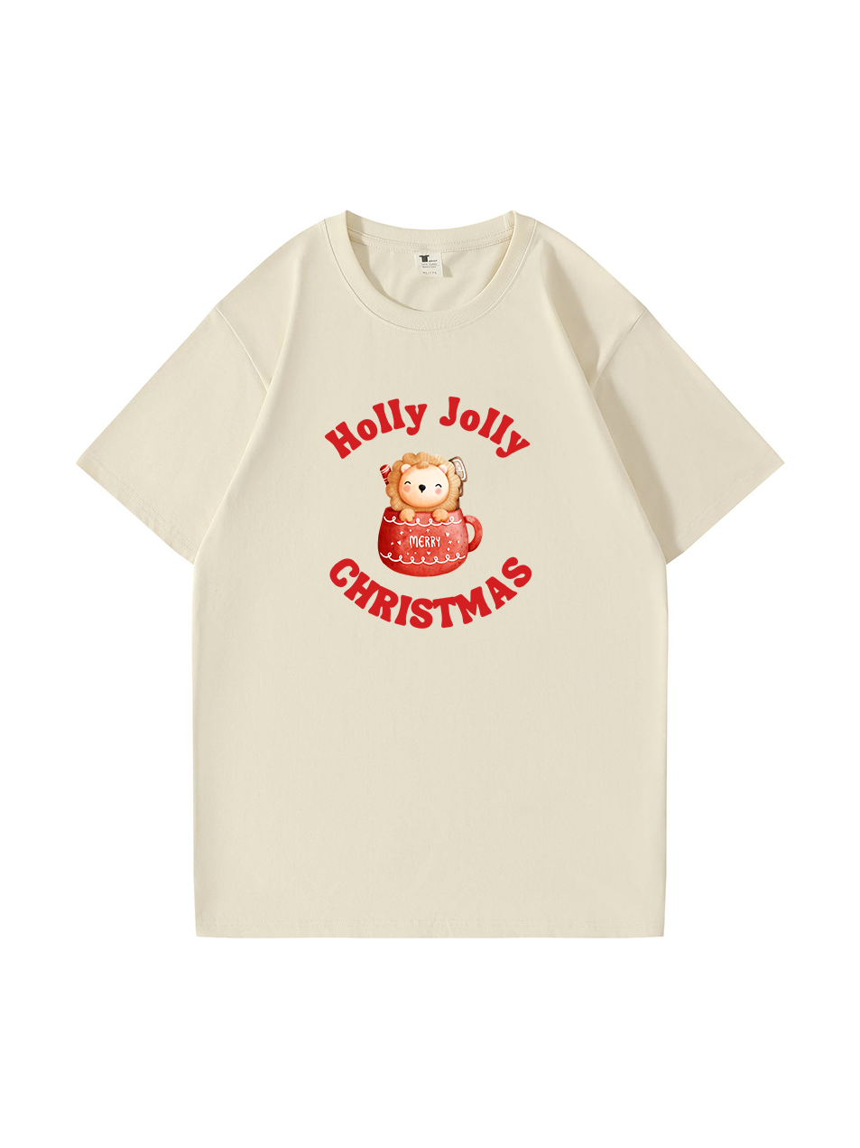 Holly Jolly Christmas Printed Cotton T-shirt